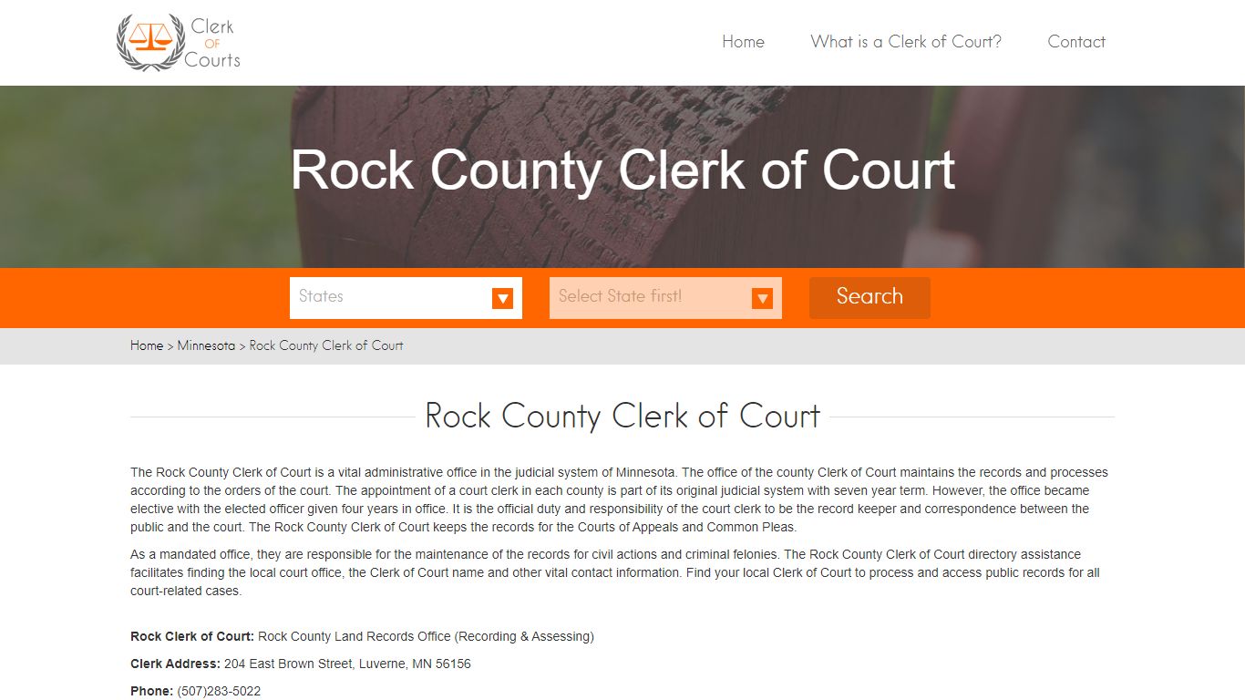 Find Your Rock County Clerk of Courts in MN - clerk-of-courts.com